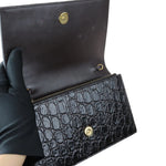 Load image into Gallery viewer, Saint Laurent YSL Kate Tassel Chain Wallet Calfskin Crocodile Embossed Black GHW
