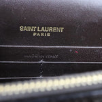 将图片加载到图库查看器，Saint Laurent YSL Kate Tassel Chain Wallet Calfskin Crocodile Embossed Black GHW
