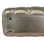 将图片加载到图库查看器，Christian Dior Lady Dior Mini Metallic Lambskin Cannage Gold SHW
