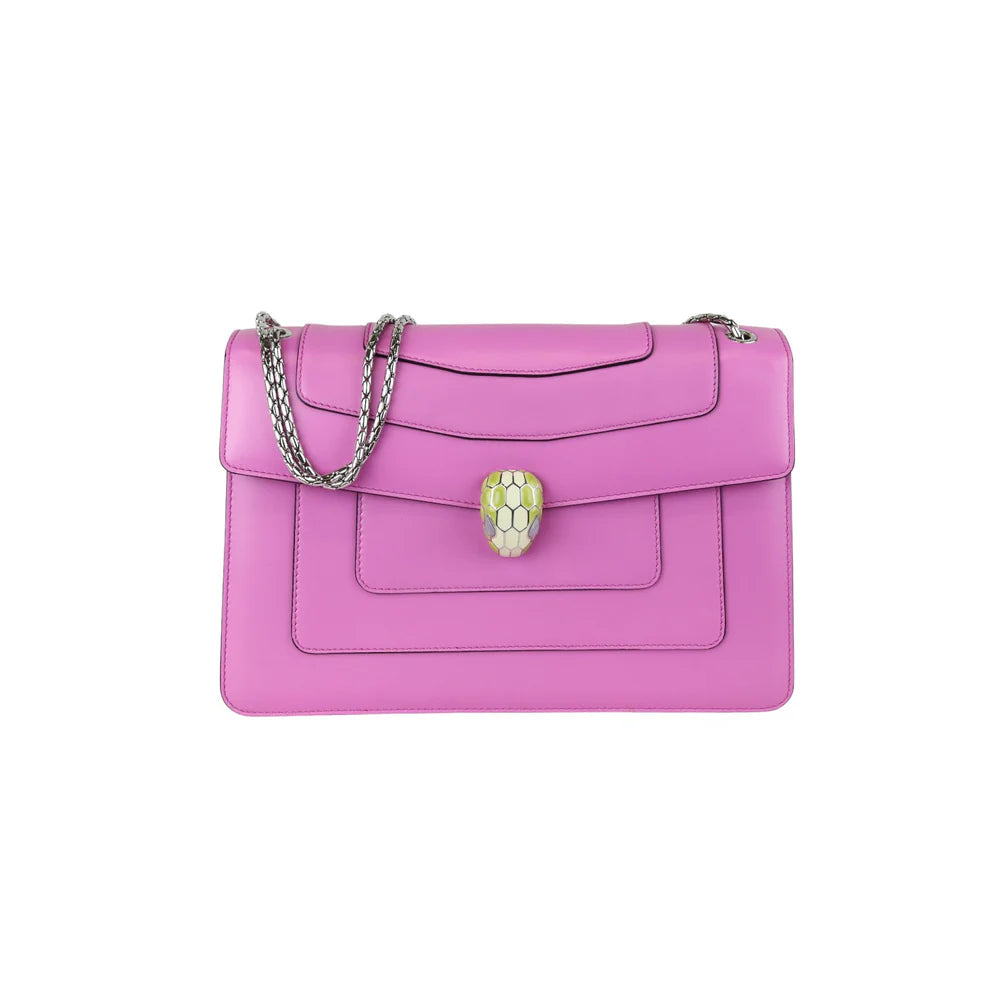 Bulgari Serpenti Forever Shoulder Calfskin Pink SHW