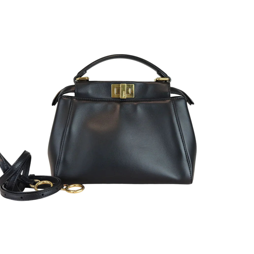 Peekaboo Iconic Satchel Mini Nappa Lambskin Black GHW