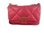 将图片加载到图库查看器，Chanel 19 Small Dark Pink Lambskin Mixed Hardware
