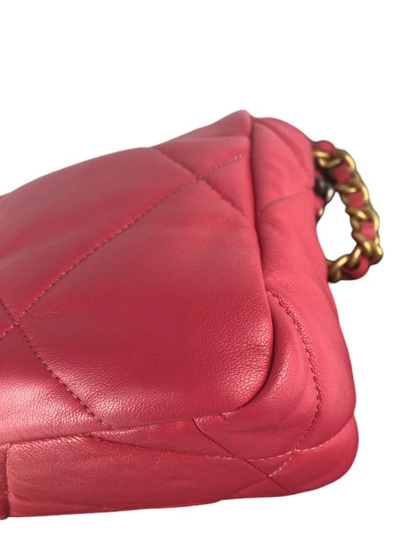 Chanel 19 Small Dark Pink Lambskin Mixed Hardware