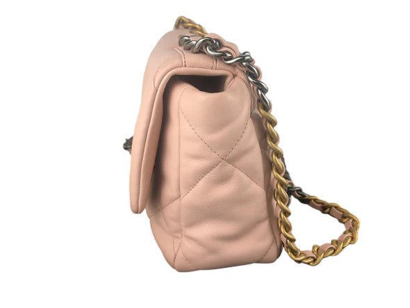 Chanel 19 Small Nude Pink Lambskin Mixed Hardware