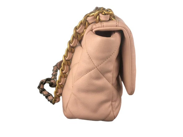 Chanel 19 Small Nude Pink Lambskin Mixed Hardware