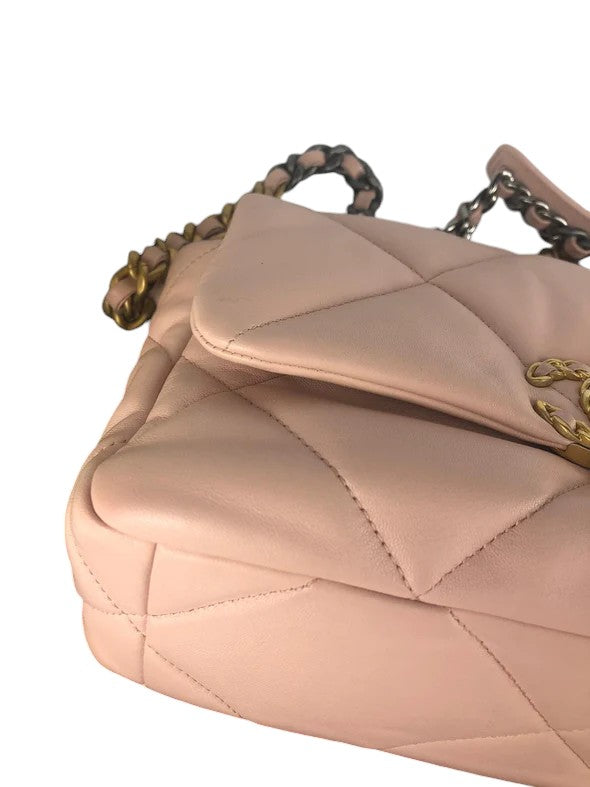 Chanel 19 Small Nude Pink Lambskin Mixed Hardware