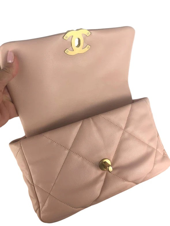 Chanel 19 Small Nude Pink Lambskin Mixed Hardware