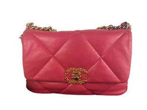 Chanel 19 Small Dark Pink Lambskin Mixed Hardware