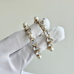 Load image into Gallery viewer, Chanel CC Faux Pearl And Crystal Hoop Earrings
