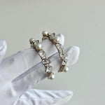 Load image into Gallery viewer, Chanel CC Faux Pearl And Crystal Hoop Earrings
