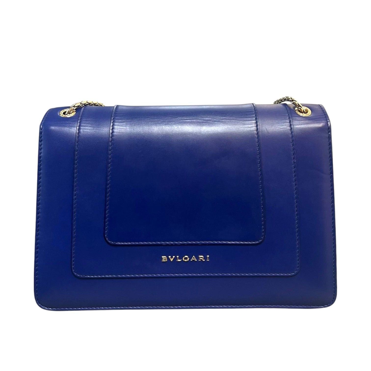 Bvlgari Serpenti Forever Shoulder Calfskin Blue GHW