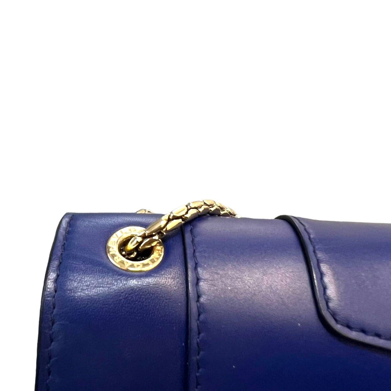 Bvlgari Serpenti Forever Shoulder Calfskin Blue GHW