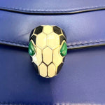 Load image into Gallery viewer, Bvlgari Serpenti Forever Shoulder Calfskin Blue GHW
