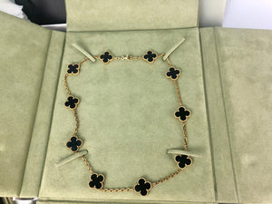 Van Cleef & Arpels VCA Vintage Alhambra 10 Motifs Onyx 18kt Yellow Gold