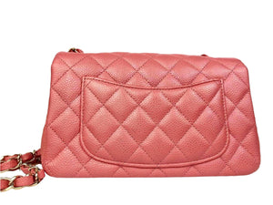 Chanel Classic Mini 18S Pearl Pink Caviar Gold-Tone Hardware