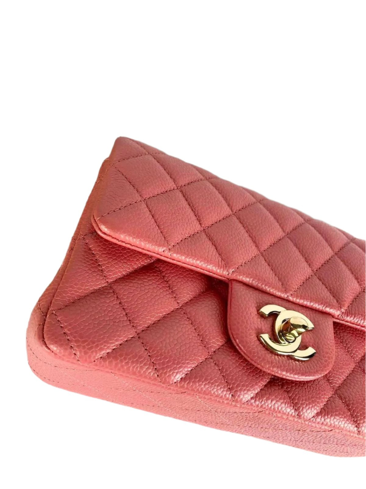 Chanel Classic Mini 18S Pearl Pink Caviar Gold-Tone Hardware