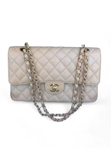 Chanel Timeless Classic Medium Beige Caviar Gold-Tone Hardware