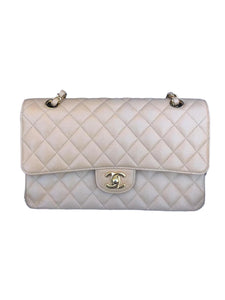 Chanel Timeless Classic Medium Beige Caviar Gold-Tone Hardware