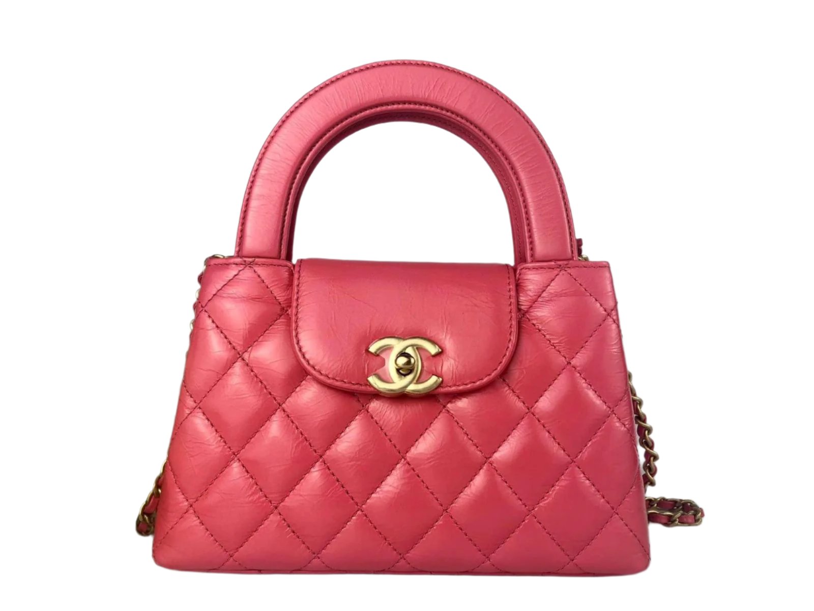 Chanel Mini Kelly Shopping Bag 23K Pink Kelly Gold-Tone Hardware