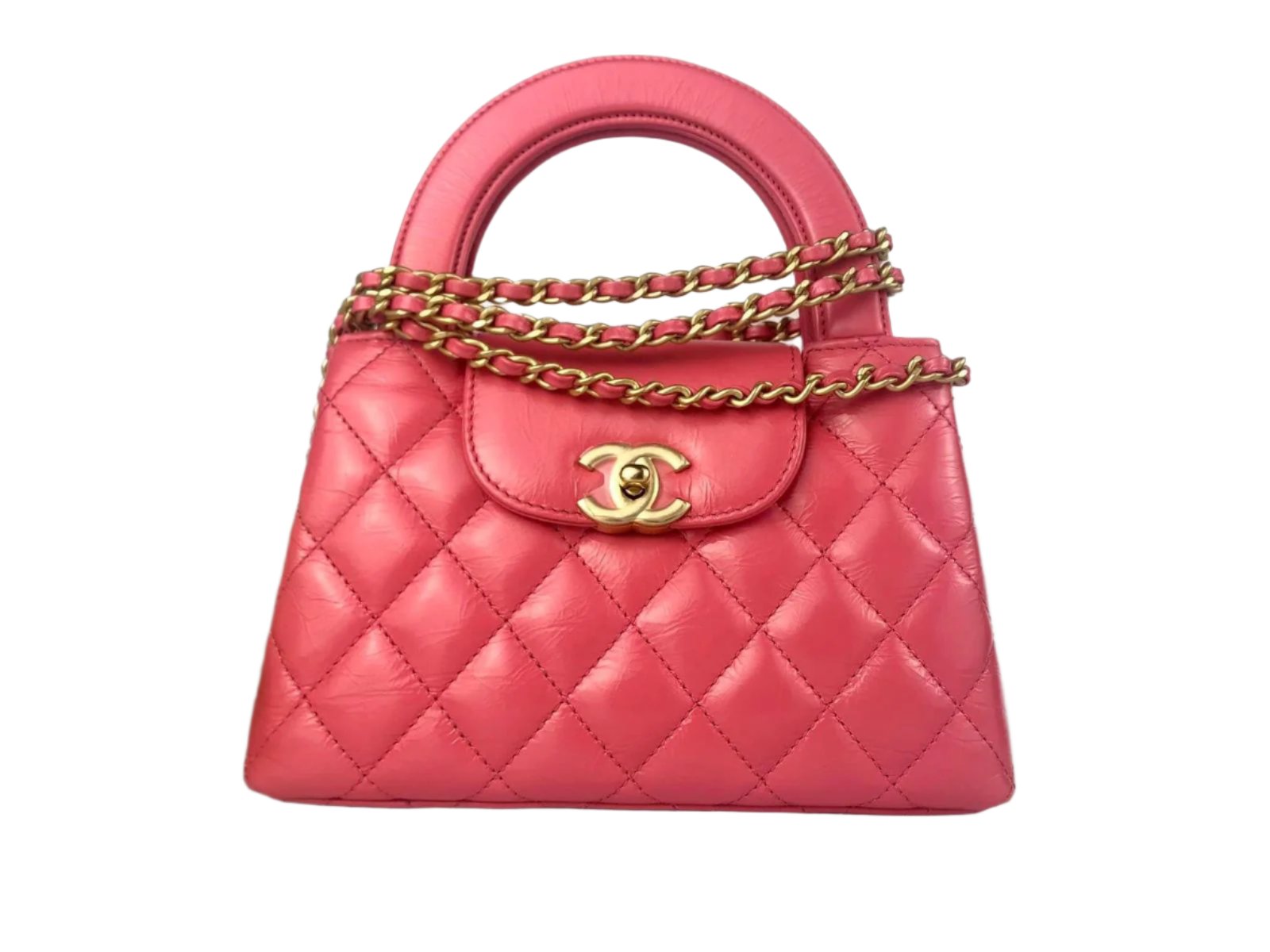 Chanel Mini Kelly Shopping Bag 23K Pink Kelly Gold-Tone Hardware Large