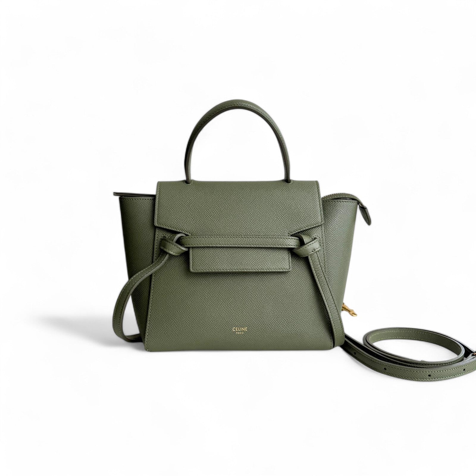 Celine Nano Belt Bag in Olive Green