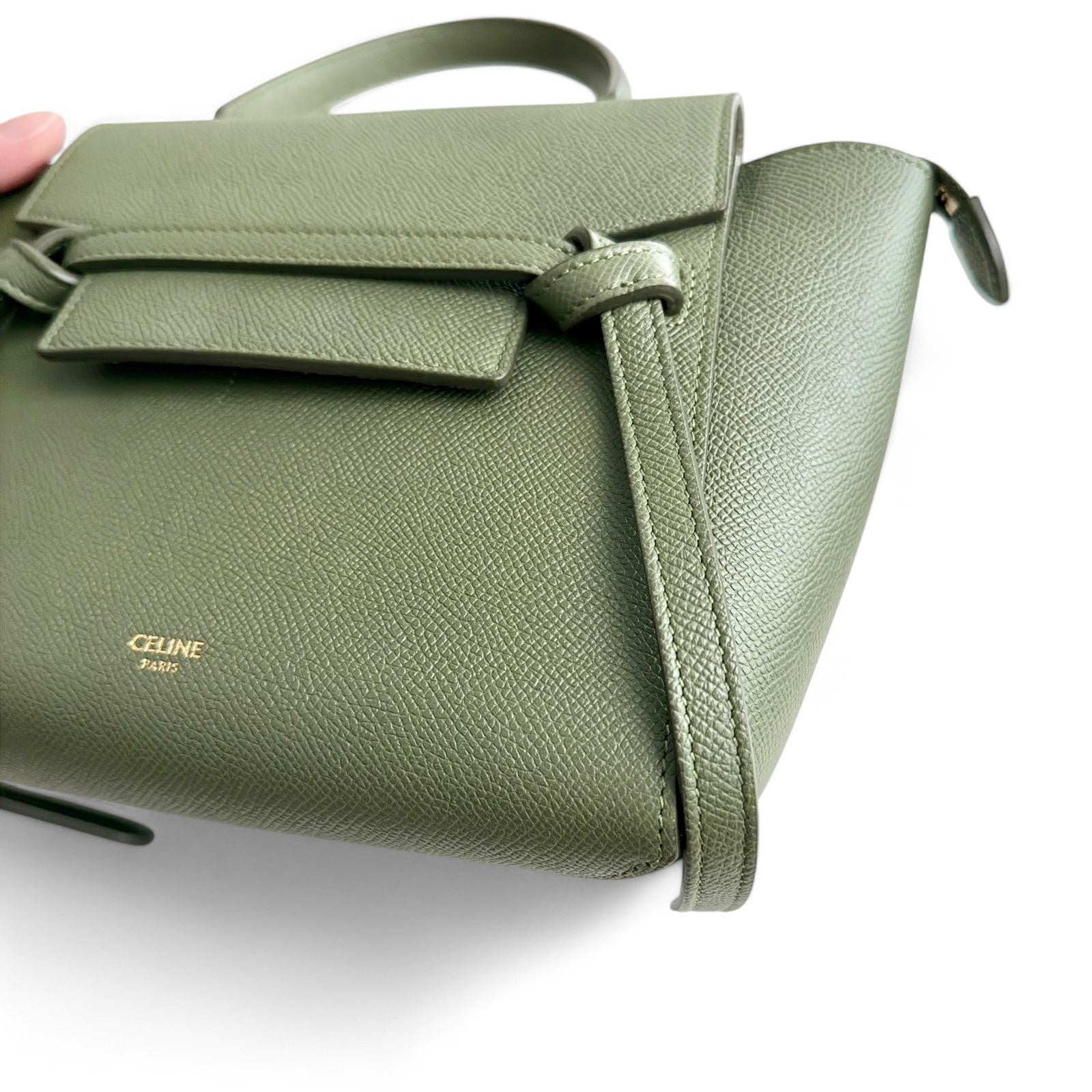 Celine Nano Belt Bag in Olive Green