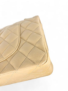 Chanel Timeless Classic Medium Beige Caviar Gold-Tone Hardware