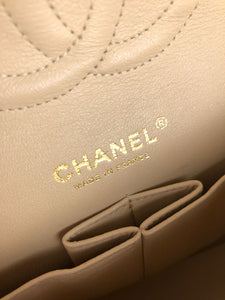 Chanel Timeless Classic Medium Beige Caviar Gold-Tone Hardware