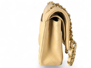 Chanel Timeless Classic Medium Beige Caviar Gold-Tone Hardware