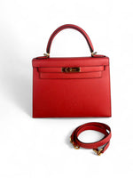 Load image into Gallery viewer, Hermes Kelly 28 Sellier Rouge Tomate Veau Epsom, 24kt Gold-plated Hardware
