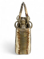 Load image into Gallery viewer, Christian Dior Lady Dior Mini Gold Exotic Leather Gold-tone Hardware
