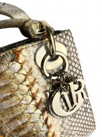 Load image into Gallery viewer, Christian Dior Lady Dior Mini Gold Exotic Leather Gold-tone Hardware
