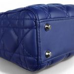 Load image into Gallery viewer, Christian Dior Lady Dior Mini Quilted Electric Blue Lambskin Silver-tone Hardware
