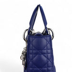 Load image into Gallery viewer, Christian Dior Lady Dior Mini Quilted Electric Blue Lambskin Silver-tone Hardware
