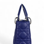 Load image into Gallery viewer, Christian Dior Lady Dior Mini Quilted Electric Blue Lambskin Silver-tone Hardware
