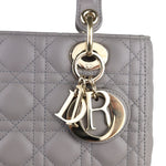 Load image into Gallery viewer, Christian Dior Lady Dior Medium Grey Quilted Lambskin Gold-tone Hardware
