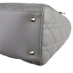 Load image into Gallery viewer, Christian Dior Lady Dior Medium Grey Quilted Lambskin Gold-tone Hardware
