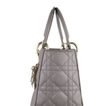 Load image into Gallery viewer, Christian Dior Lady Dior Medium Grey Quilted Lambskin Gold-tone Hardware
