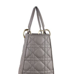 Load image into Gallery viewer, Christian Dior Lady Dior Medium Grey Quilted Lambskin Gold-tone Hardware
