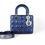 Load image into Gallery viewer, Christian Dior My Lady ABCDior Small Quilted Royal Blue Gold-tone Hardware
