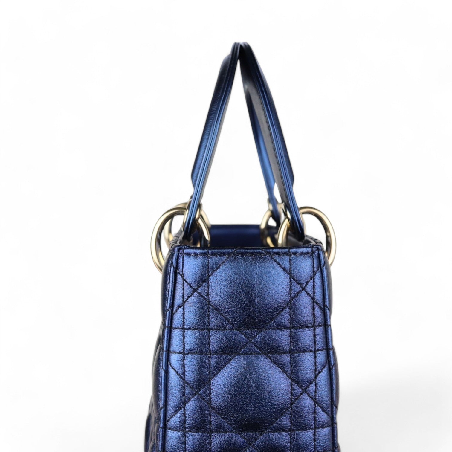 Christian Dior My Lady ABCDior Small Quilted Royal Blue Gold-tone Hardware