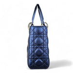 Load image into Gallery viewer, Christian Dior My Lady ABCDior Small Quilted Royal Blue Gold-tone Hardware
