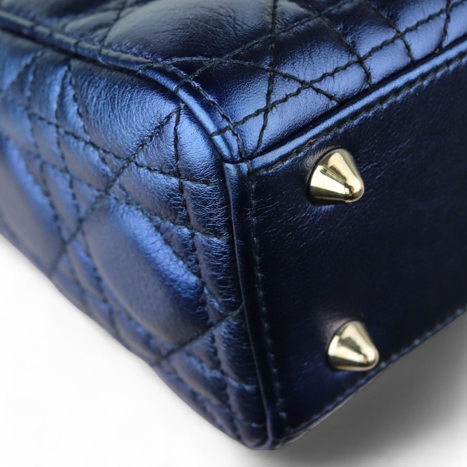 Christian Dior My Lady ABCDior Small Quilted Royal Blue Gold-tone Hardware