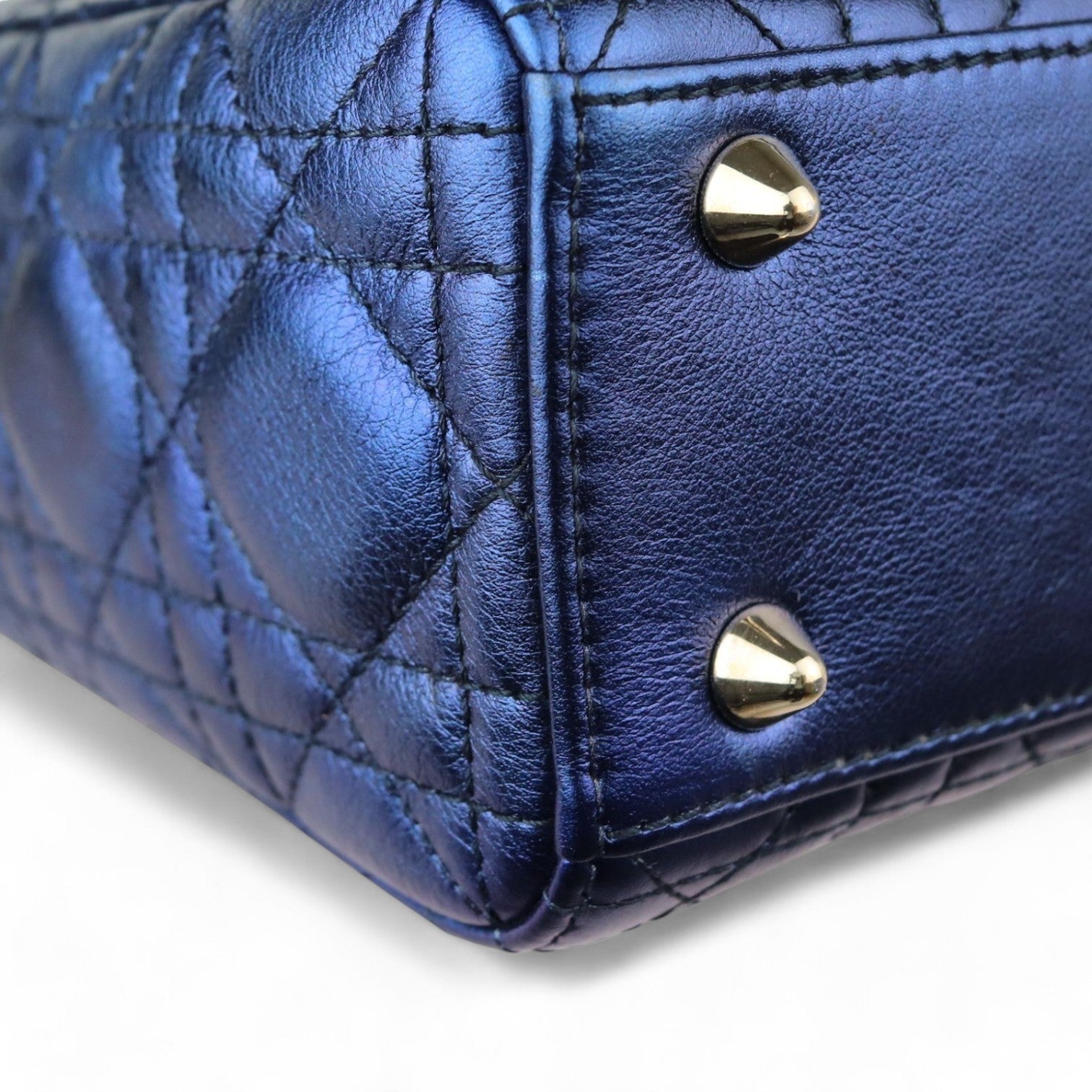 Christian Dior My Lady ABCDior Small Quilted Royal Blue Gold-tone Hardware