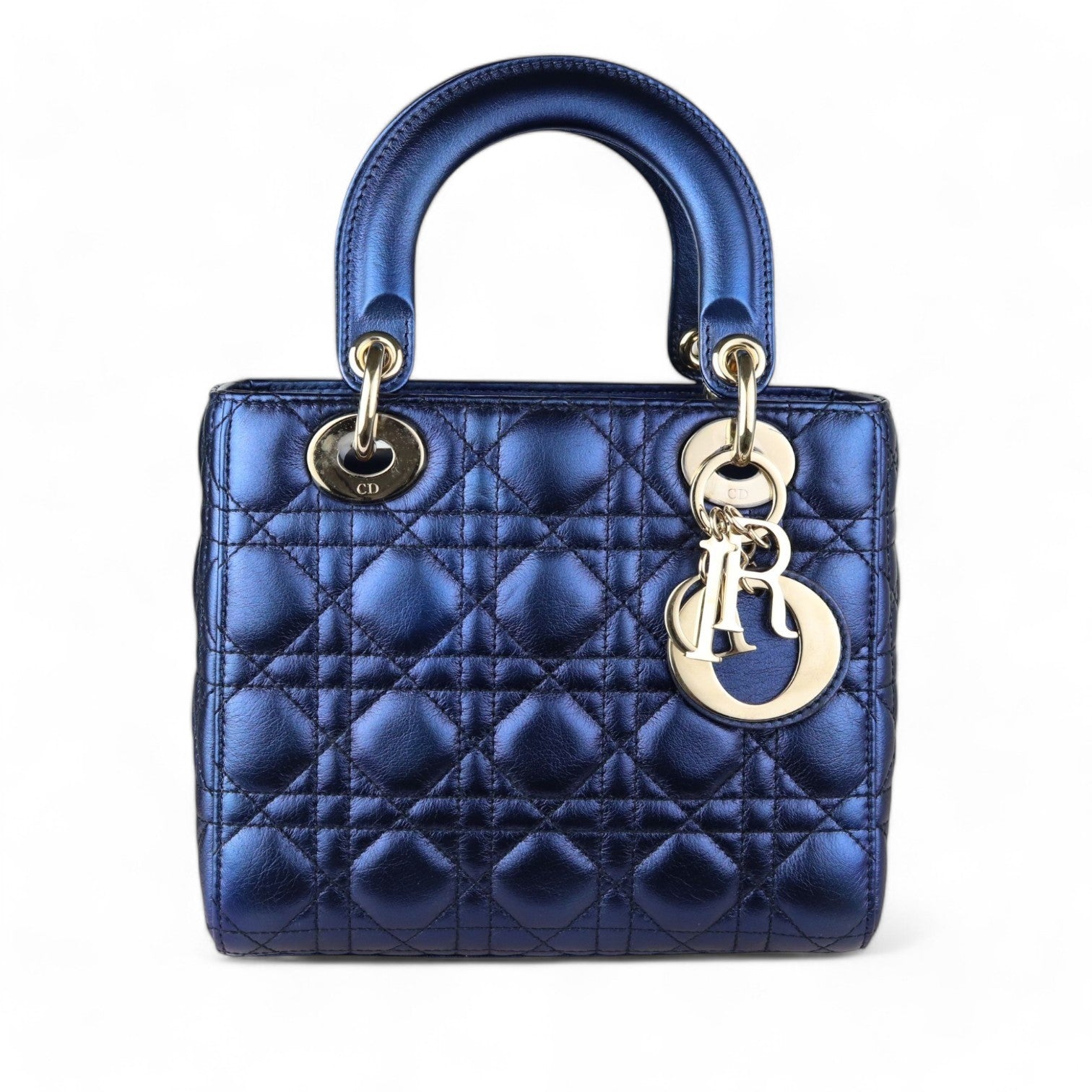 Christian Dior My Lady ABCDior Small Quilted Royal Blue Gold-tone Hardware