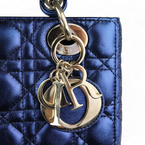 Christian Dior My Lady ABCDior Small Quilted Royal Blue Gold-tone Hardware