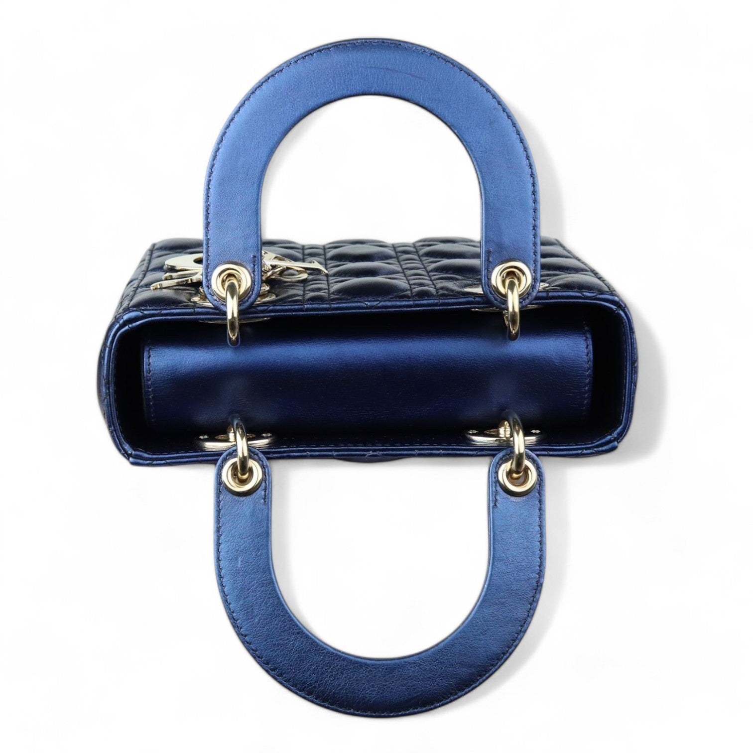 Christian Dior My Lady ABCDior Small Quilted Royal Blue Gold-tone Hardware