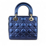 Load image into Gallery viewer, Christian Dior My Lady ABCDior Small Quilted Royal Blue Gold-tone Hardware
