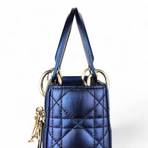 Christian Dior My Lady ABCDior Small Quilted Royal Blue Gold-tone Hardware