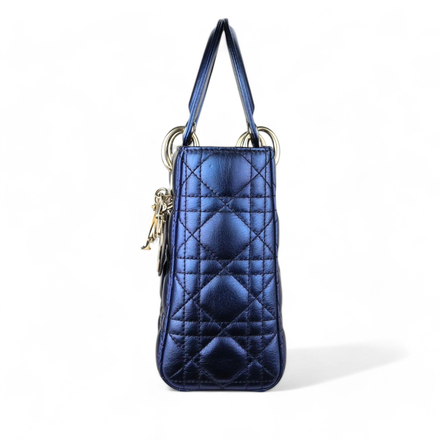 Christian Dior My Lady ABCDior Small Quilted Royal Blue Gold-tone Hardware